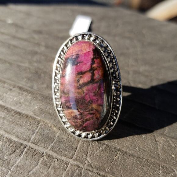 New Purpurite Sterling Silver Ring size 8 - Picture 1 of 5